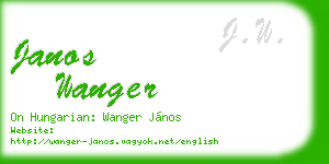 janos wanger business card