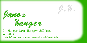 janos wanger business card